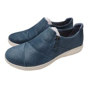 Clarks Caroline Grace US 10 Blue Suede Slip On Shoes Sneakers 26177054